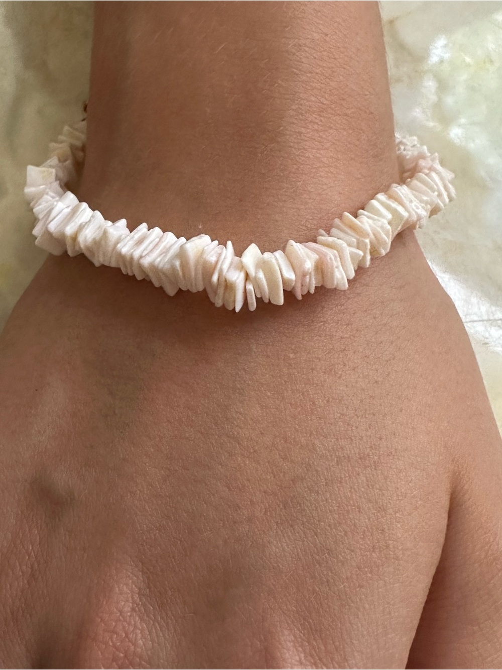 Delicate Pink Coral Chip Bracelet - Natural Coral Pink Beach Style